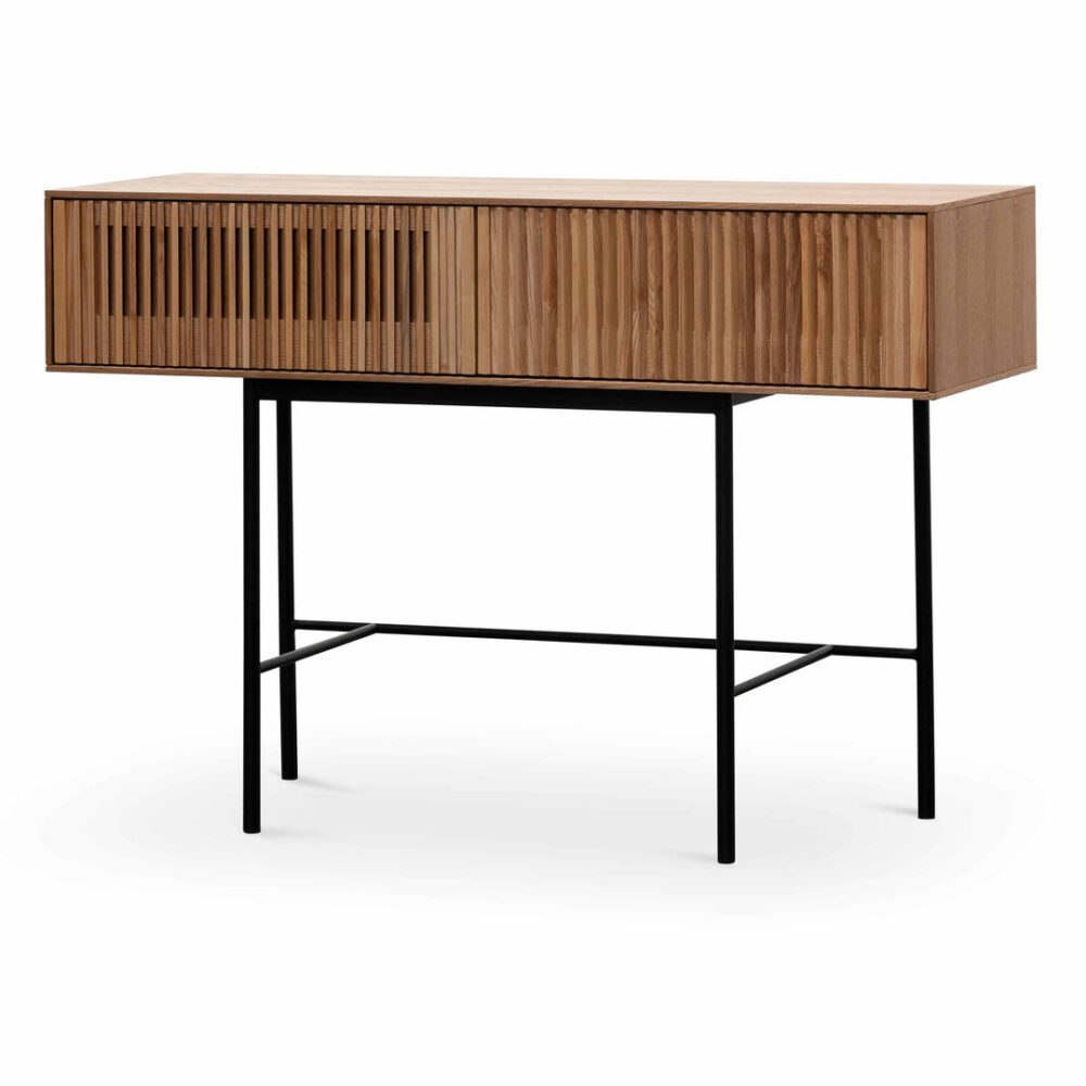Dahlia 120cm Console Table - Natural with Black Legs - Image 3