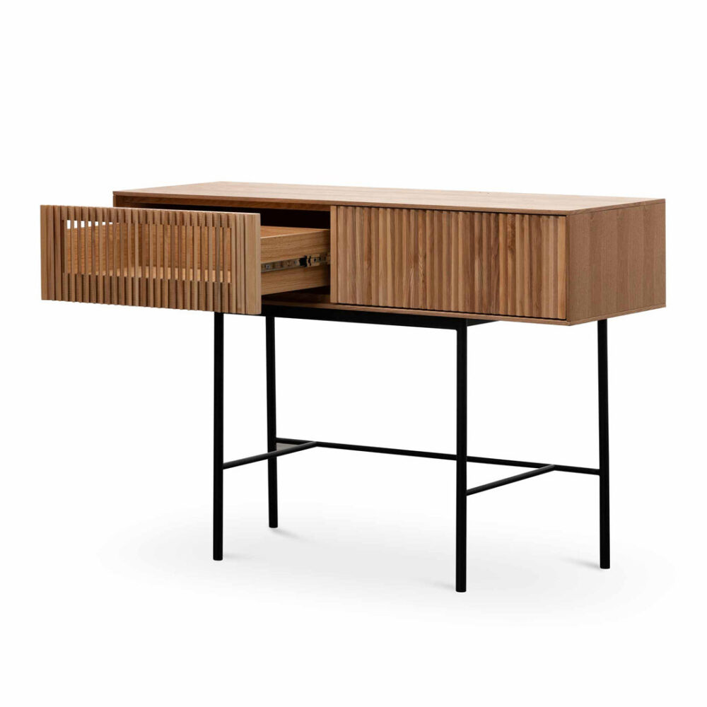 Dahlia 120cm Console Table - Natural with Black Legs - Image 4
