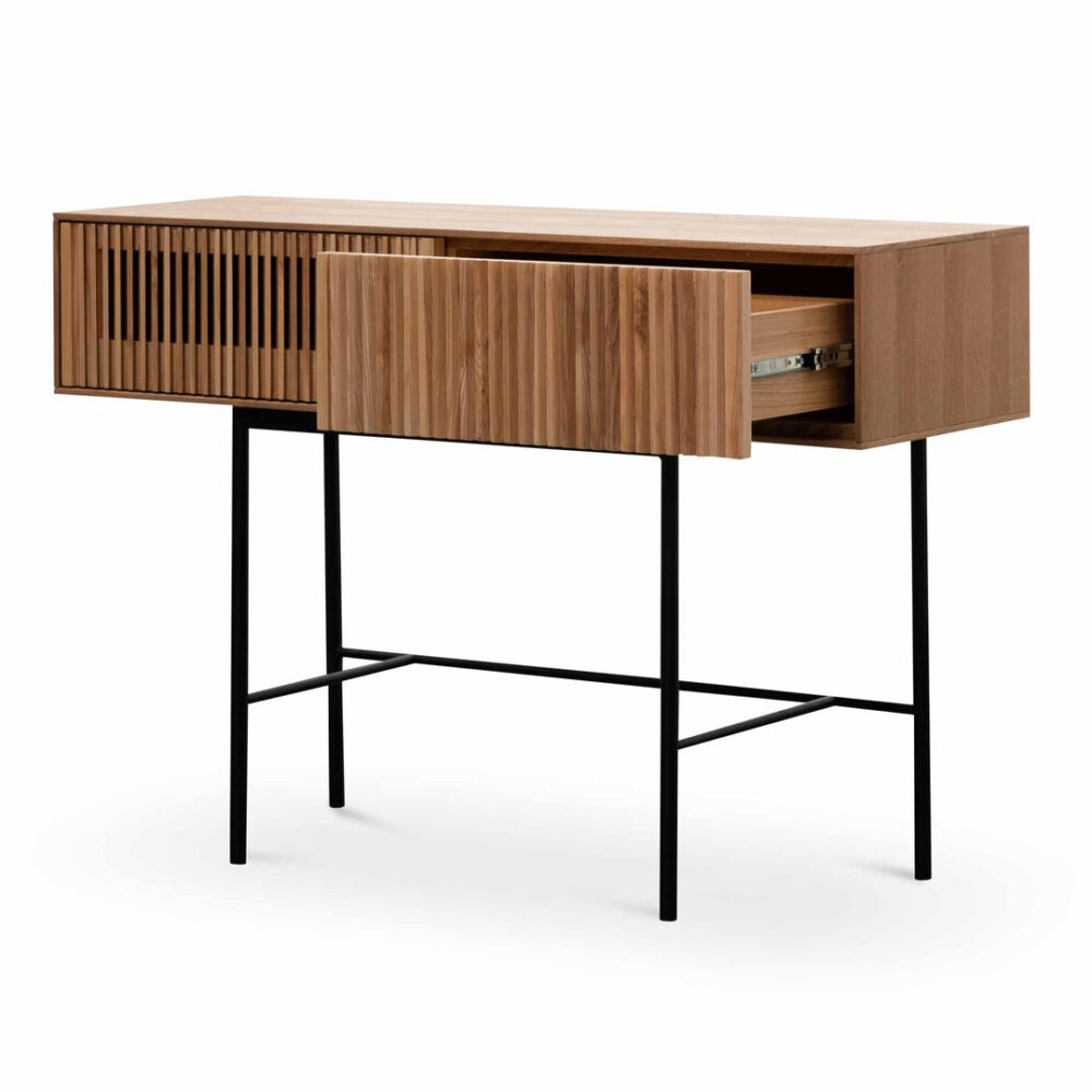 Dahlia 120cm Console Table - Natural with Black Legs - Image 5