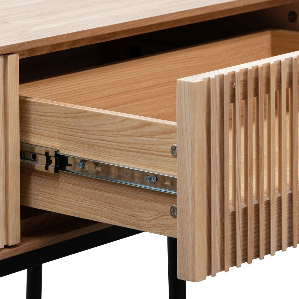 Dahlia 120cm Console Table - Natural with Black Legs - Image 8