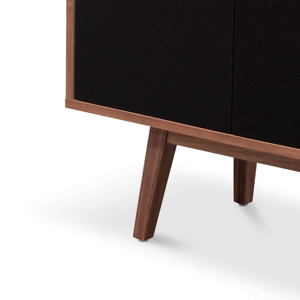 Marc 1.6m Sideboard Buffet Unit - Walnut with Black Doors - Image 5