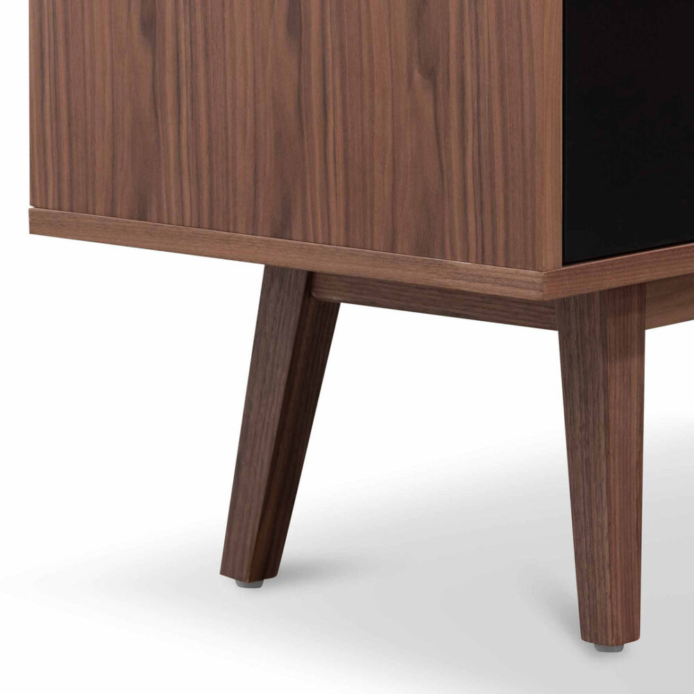 Marc 1.6m Sideboard Buffet Unit - Walnut with Black Doors - Image 7