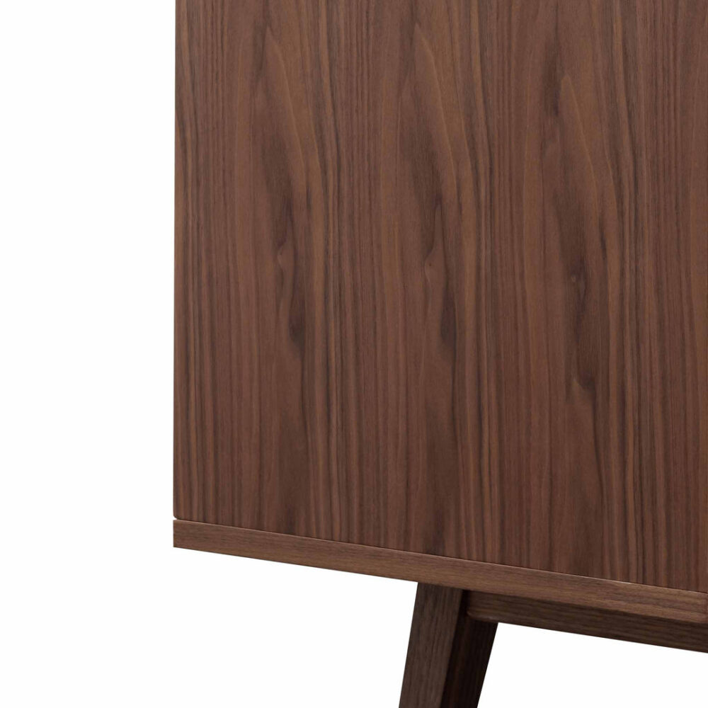 Marc 1.6m Sideboard Buffet Unit - Walnut with Black Doors - Image 6