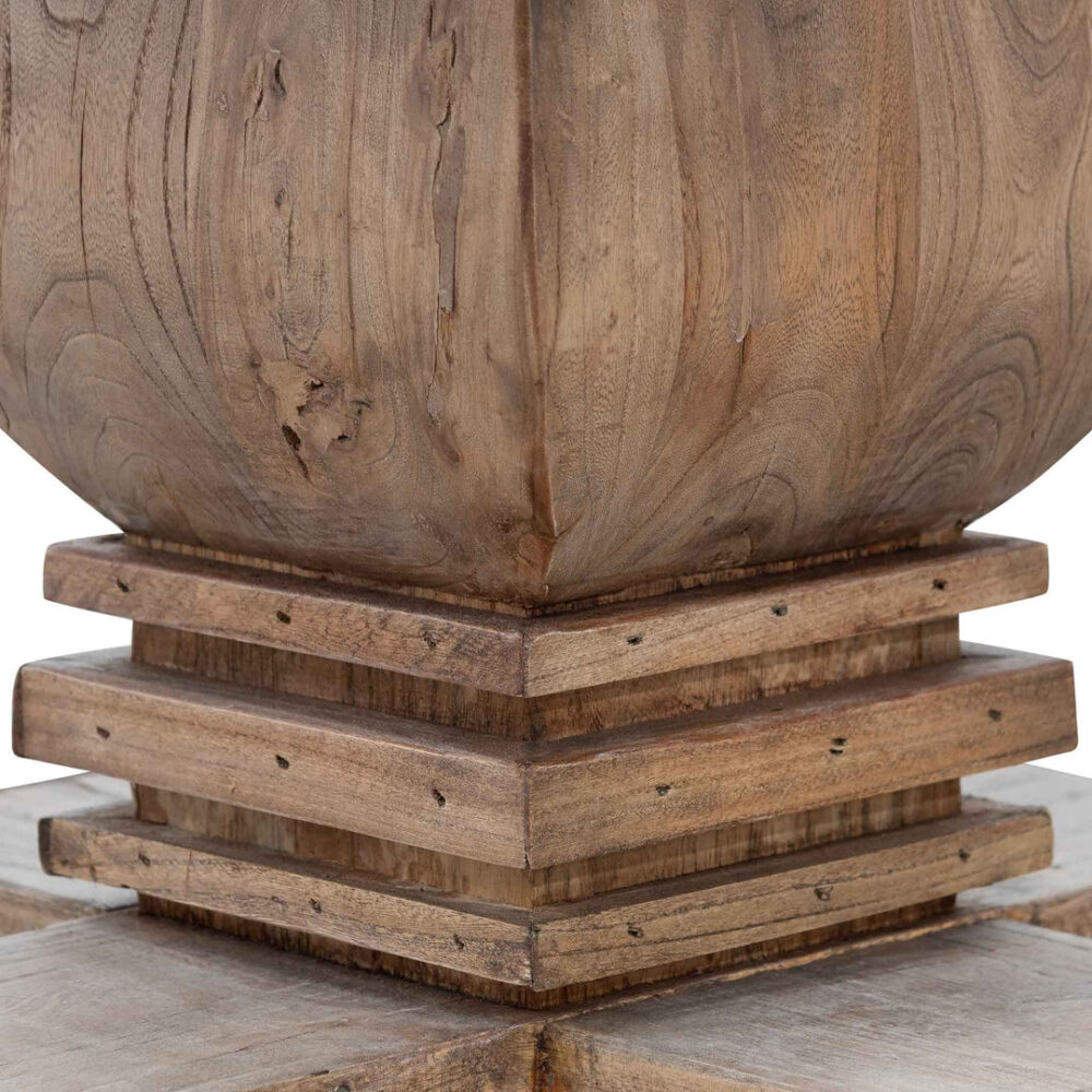 Kara Reclaimed 1.6m Round Dining Table - Natural Top and Natural Base - Image 12