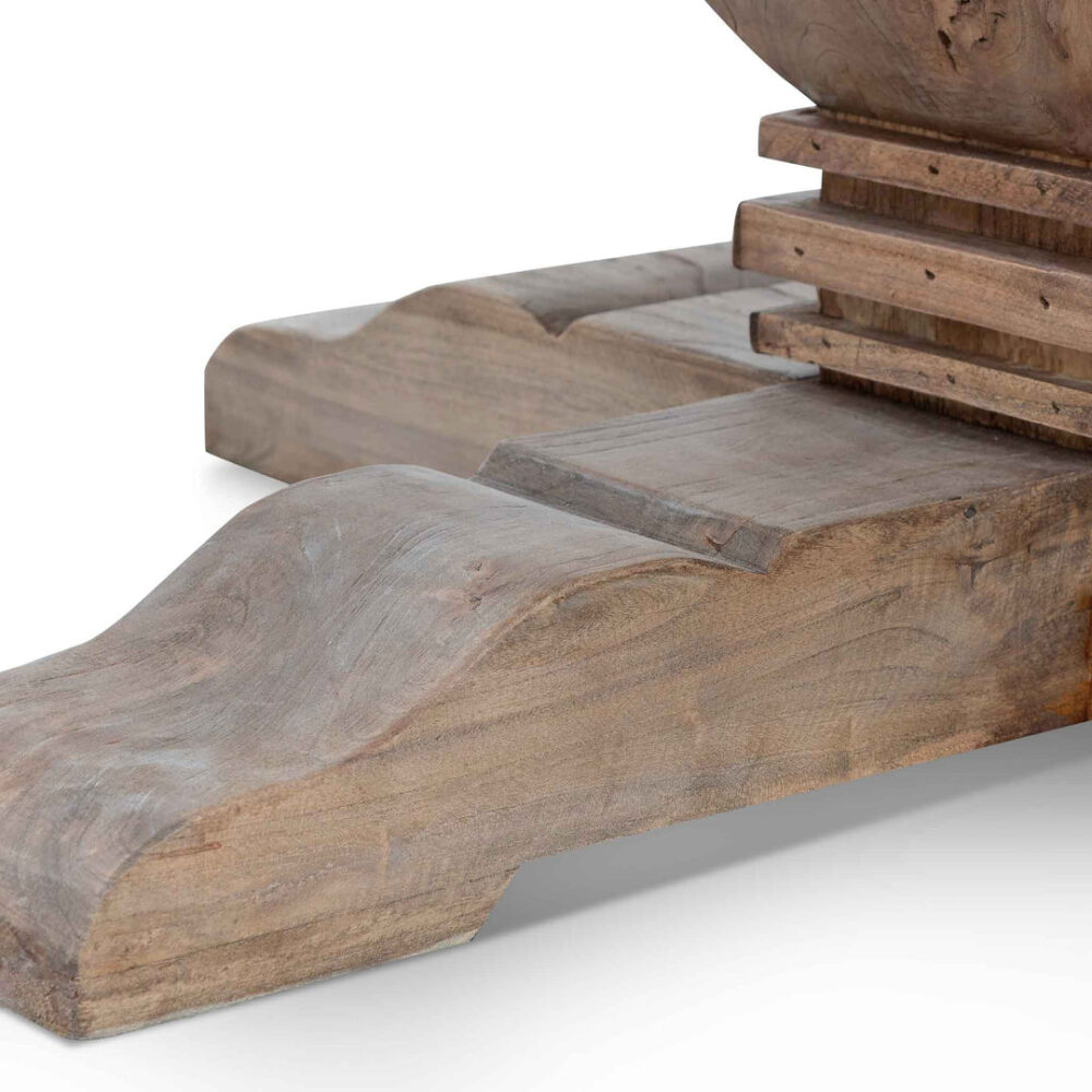 Kara Reclaimed 1.6m Round Dining Table - Natural Top and Natural Base - Image 14
