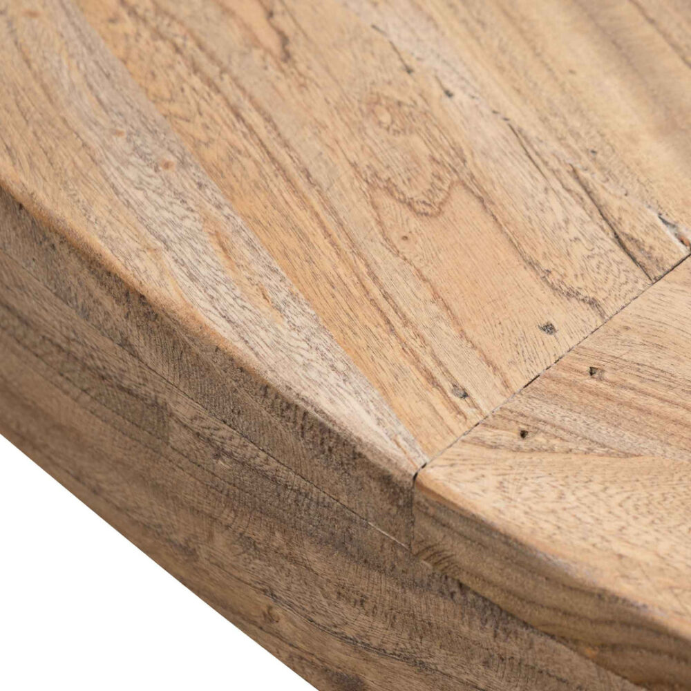 Kara Reclaimed 1.6m Round Dining Table - Natural Top and Natural Base - Image 5
