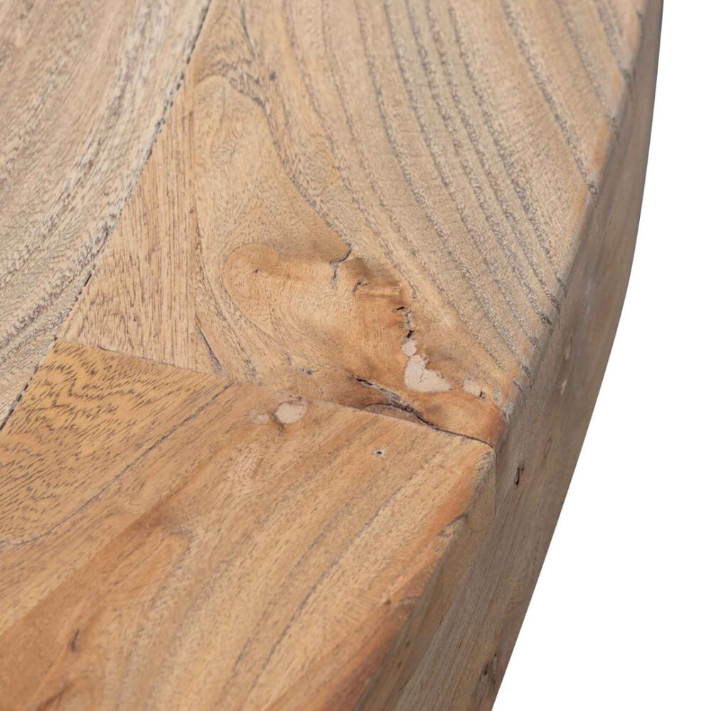 Kara Reclaimed 1.6m Round Dining Table - Natural Top and Natural Base - Image 6