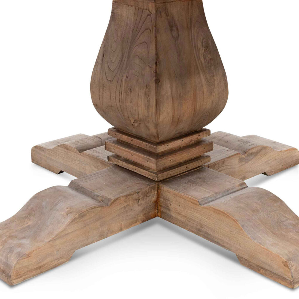 Kara Reclaimed 1.6m Round Dining Table - Natural Top and Natural Base - Image 11