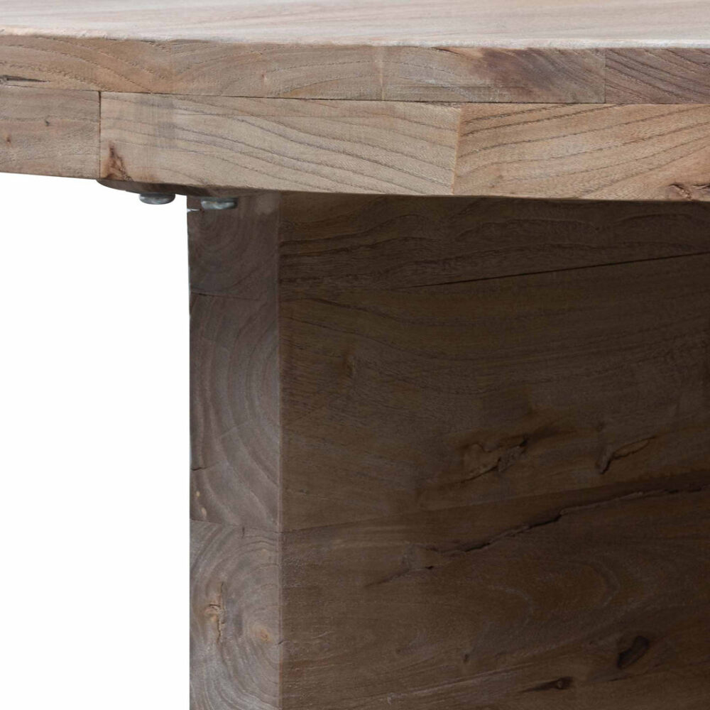 Ramona 100cm Round Coffee Table - Natural - Thick Base - Image 5
