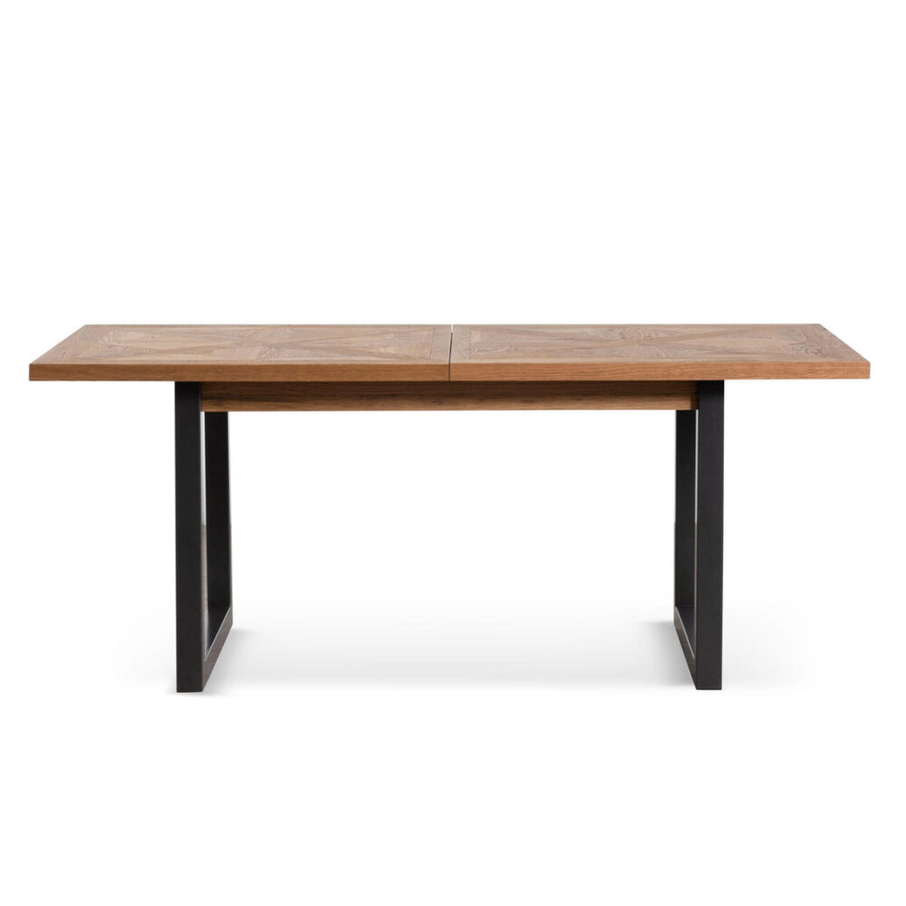 Percy 6-8 Seater Extendable Dining Table - European Knotty Oak and Peppercorn - Image 2