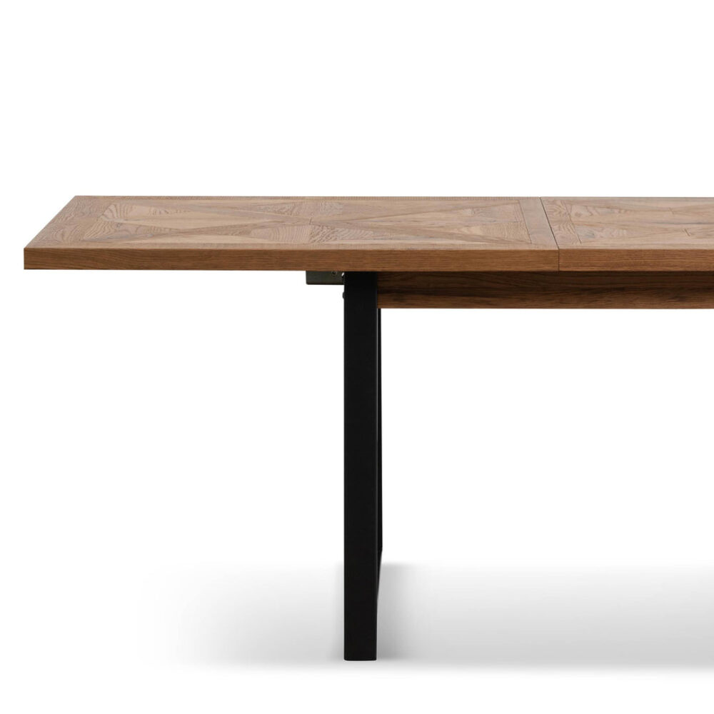 Percy 6-8 Seater Extendable Dining Table - European Knotty Oak and Peppercorn - Image 12