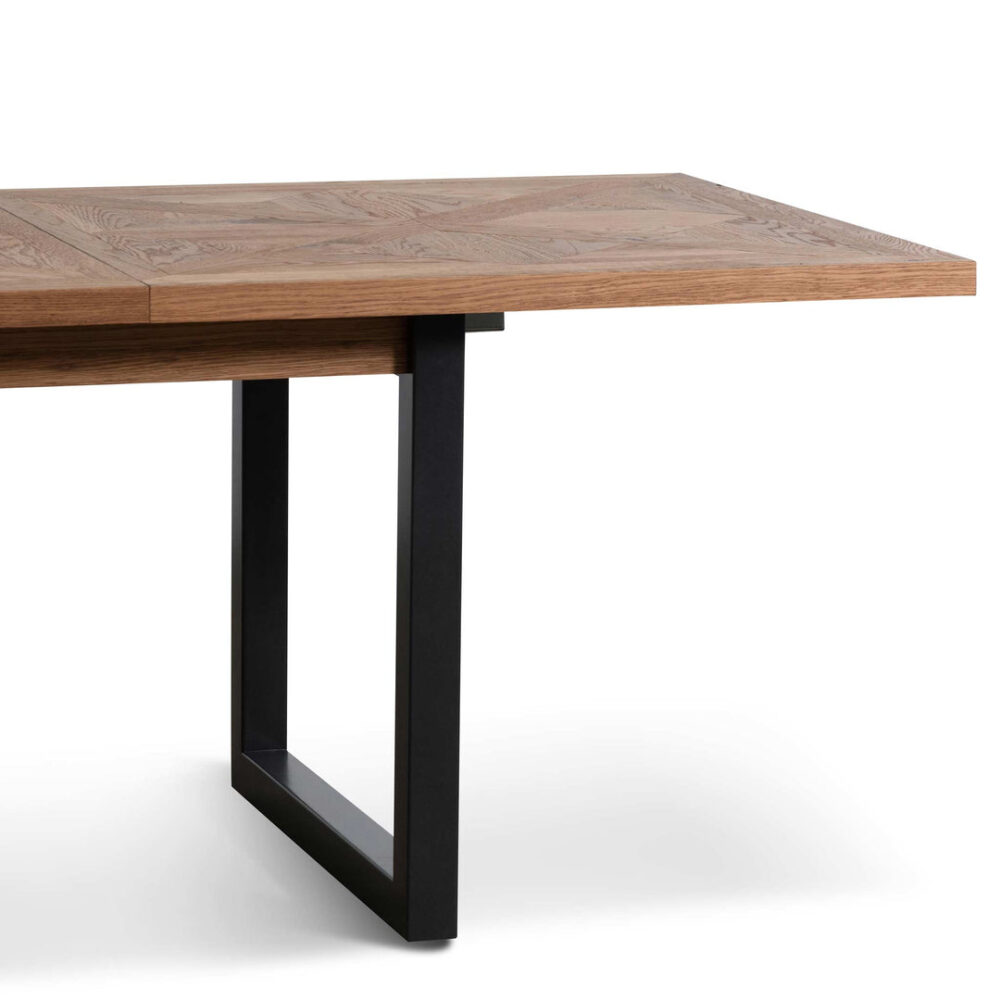 Percy 6-8 Seater Extendable Dining Table - European Knotty Oak and Peppercorn - Image 13