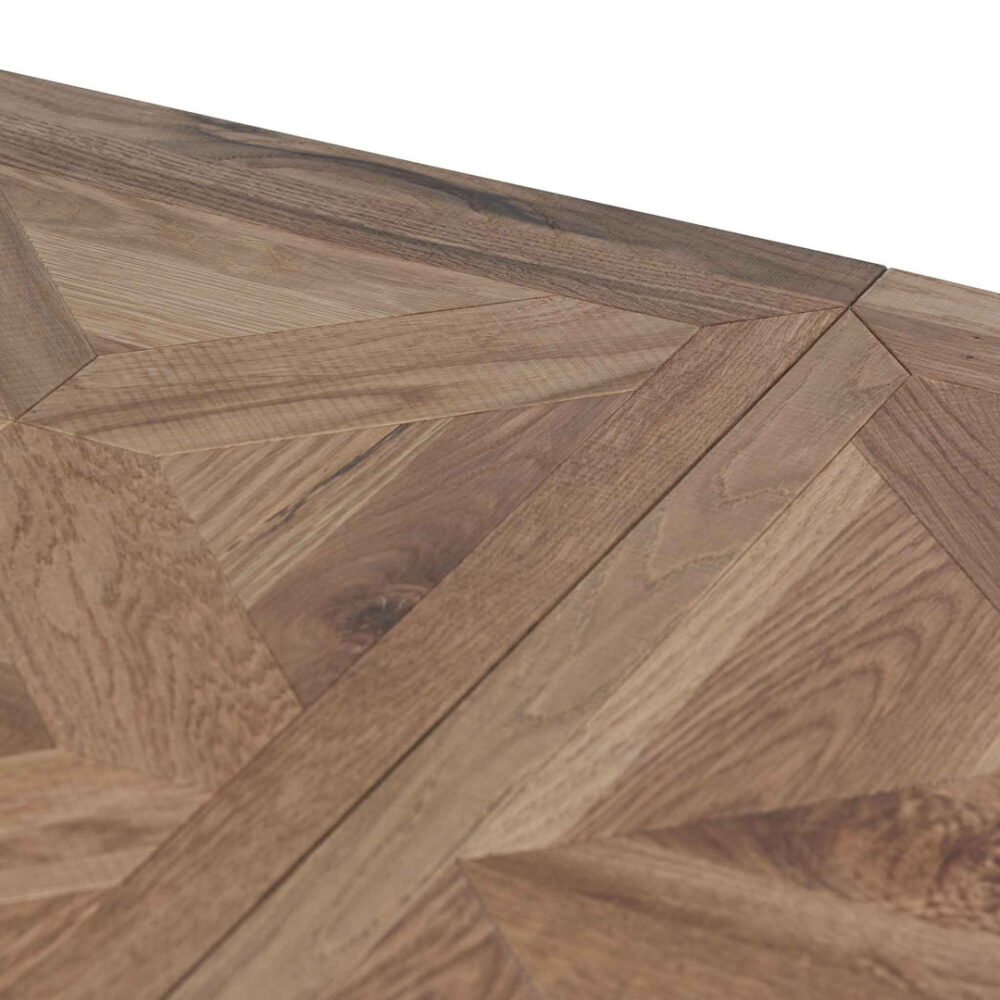 Percy 6-8 Seater Extendable Dining Table - European Knotty Oak and Peppercorn - Image 14