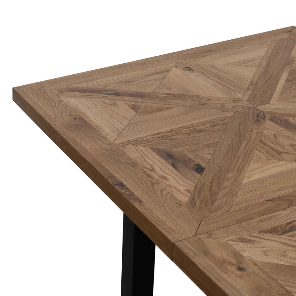 Percy 6-8 Seater Extendable Dining Table - European Knotty Oak and Peppercorn - Image 15