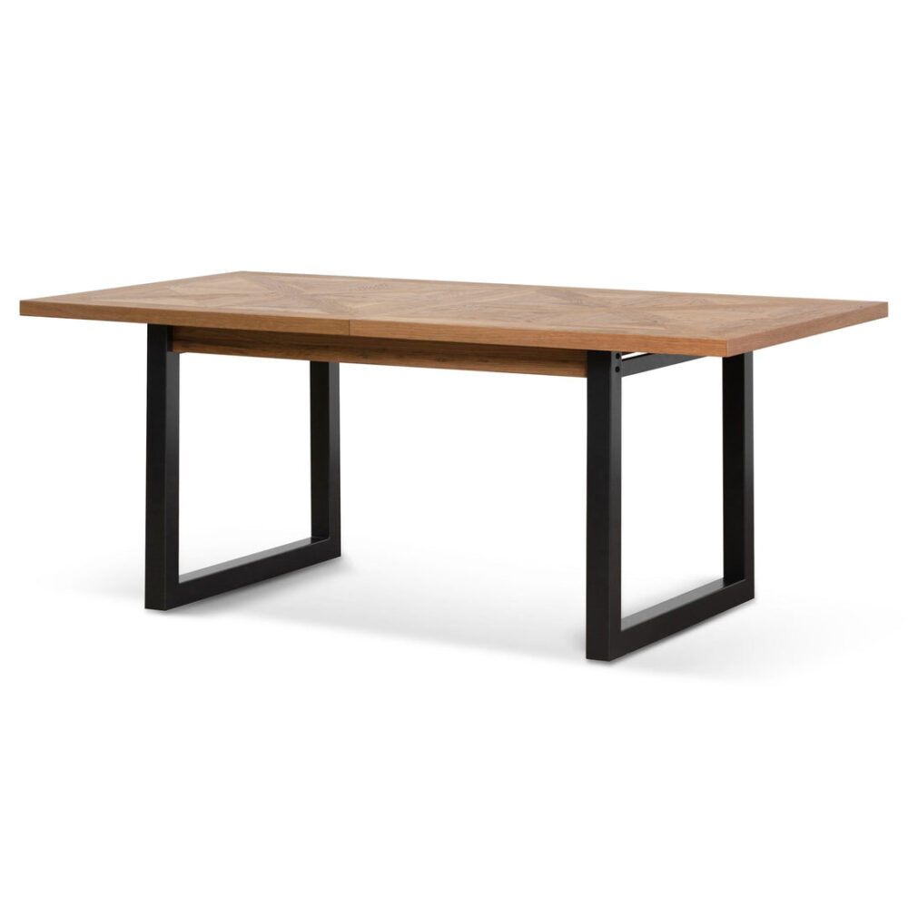 Percy 6-8 Seater Extendable Dining Table - European Knotty Oak and Peppercorn - Image 4