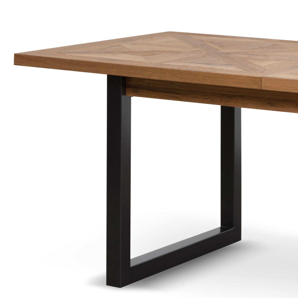 Percy 6-8 Seater Extendable Dining Table - European Knotty Oak and Peppercorn - Image 6