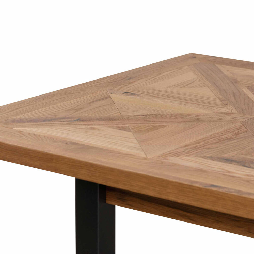 Percy 6-8 Seater Extendable Dining Table - European Knotty Oak and Peppercorn - Image 7