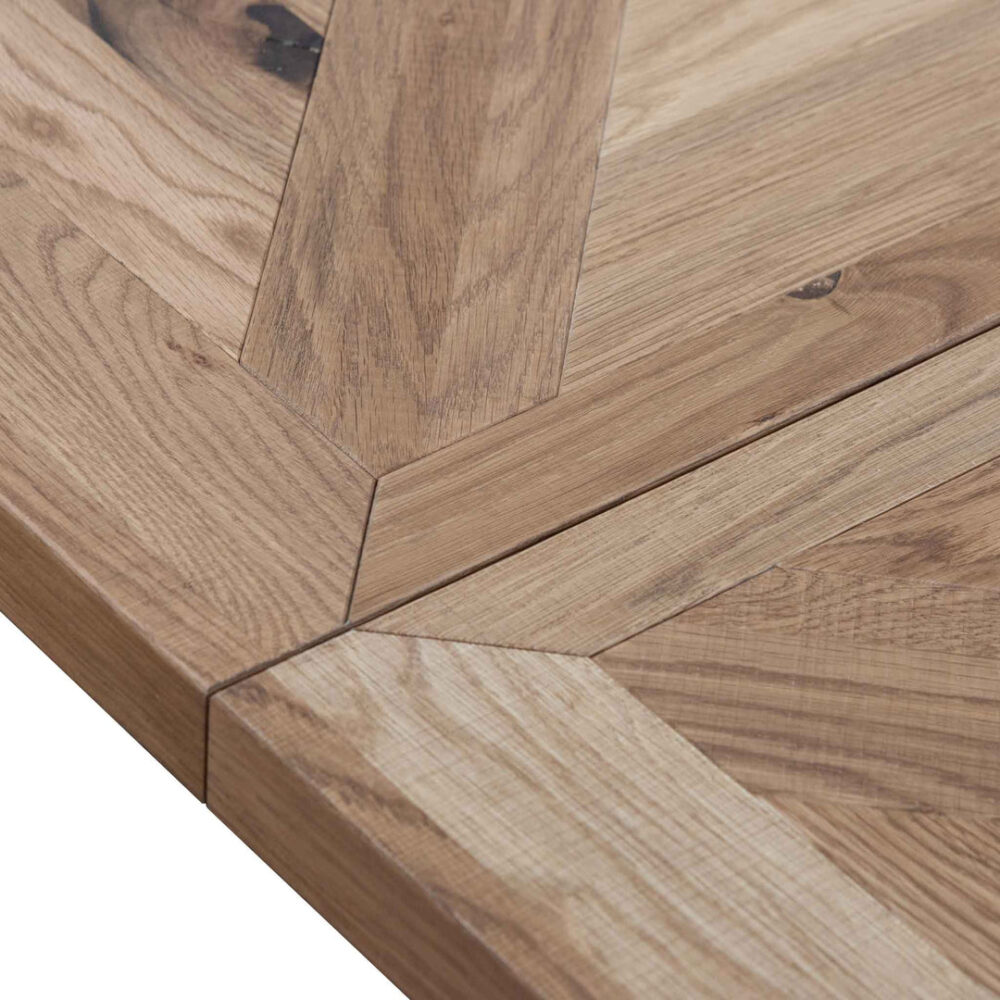 Percy 6-8 Seater Extendable Dining Table - European Knotty Oak and Peppercorn - Image 8