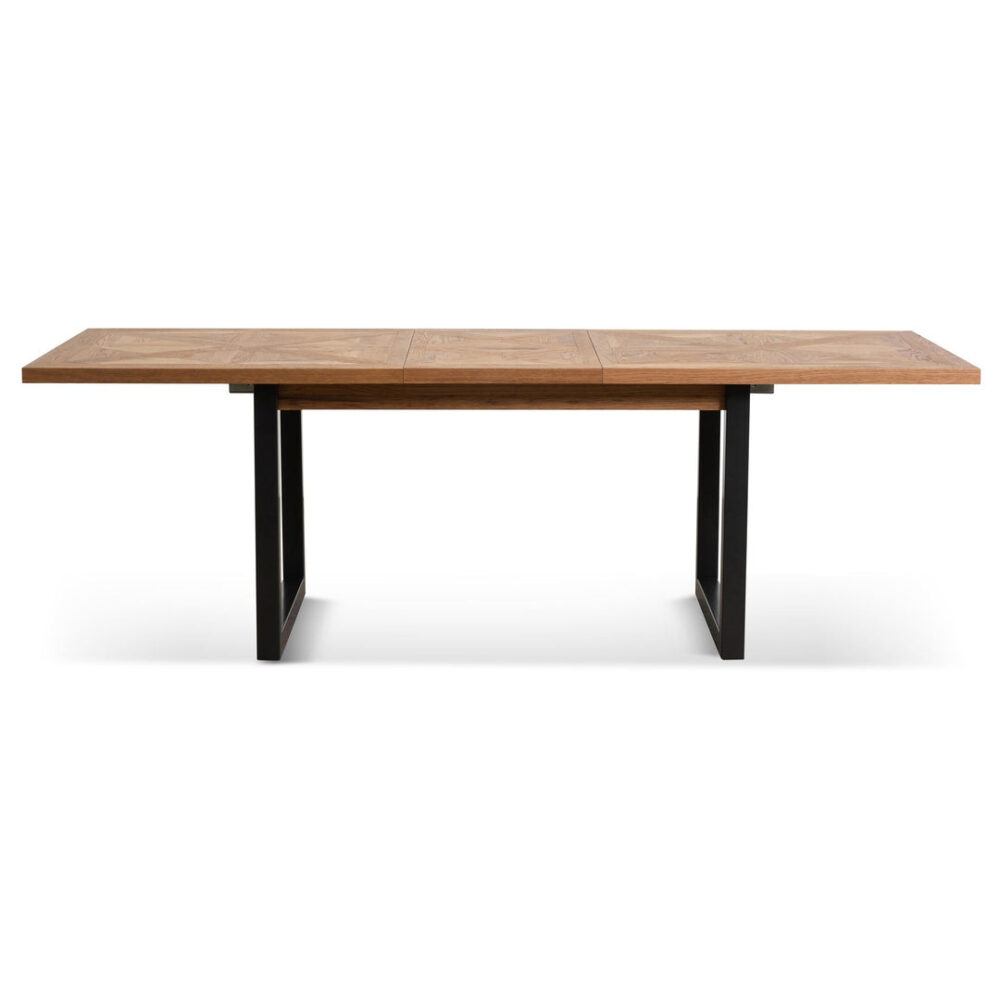 Percy 6-8 Seater Extendable Dining Table - European Knotty Oak and Peppercorn - Image 3