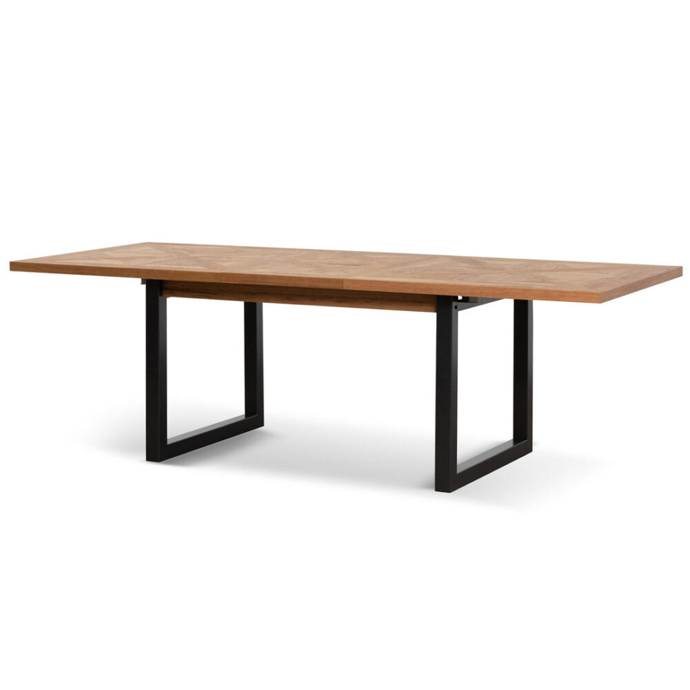 Percy 6-8 Seater Extendable Dining Table - European Knotty Oak and Peppercorn - Image 5