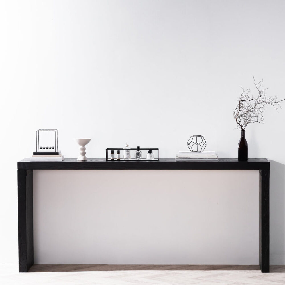 Hegan Wood Console Table - Black - Image 2