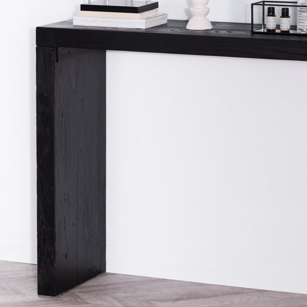 Hegan Wood Console Table - Black - Image 3