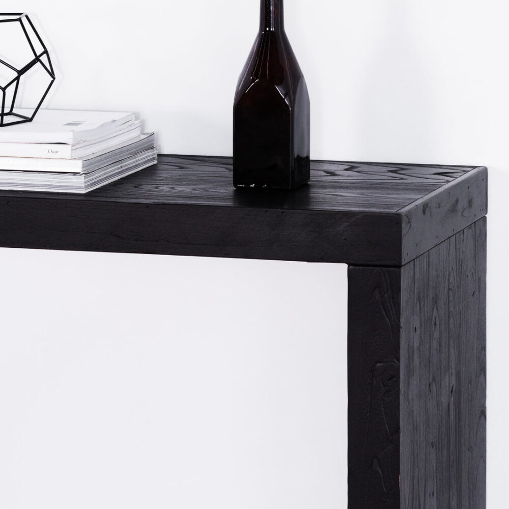 Hegan Wood Console Table - Black - Image 4