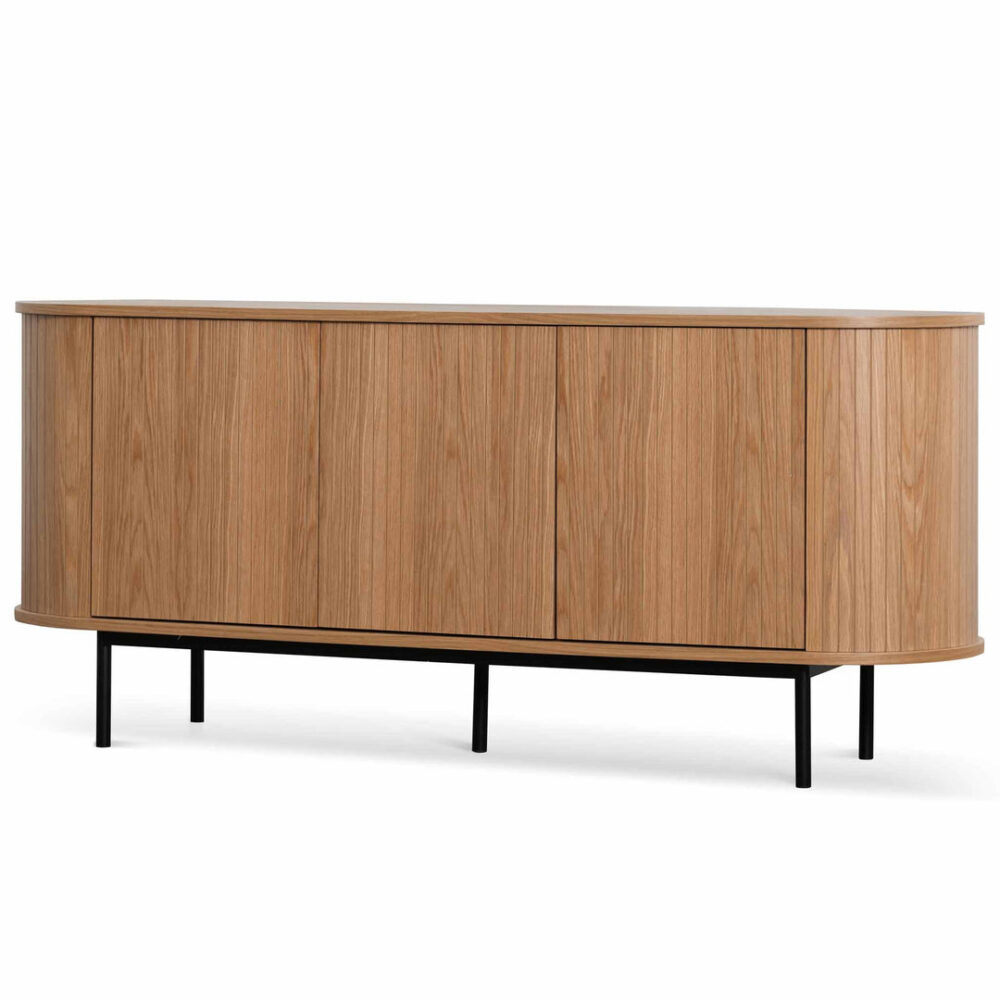Gerald 1.7m Oak Sideboard - Natural with Black Metal Legs