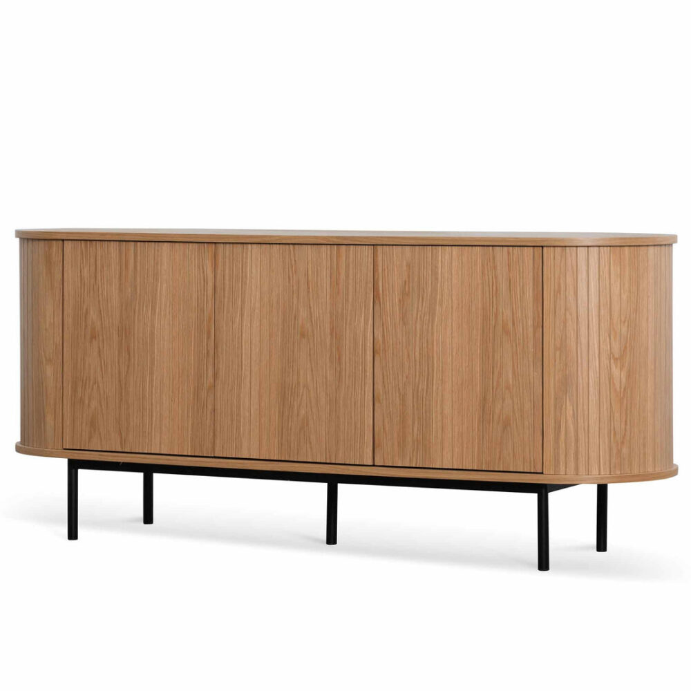 Gerald 1.7m Oak Sideboard - Natural with Black Metal Legs - Image 3