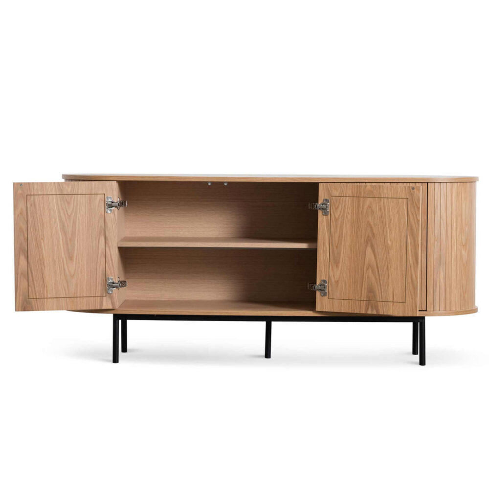 Gerald 1.7m Oak Sideboard - Natural with Black Metal Legs - Image 5