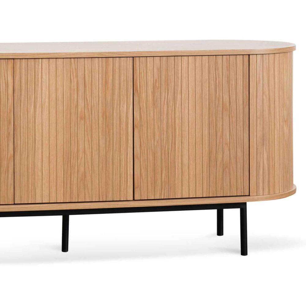 Gerald 1.7m Oak Sideboard - Natural with Black Metal Legs - Image 6