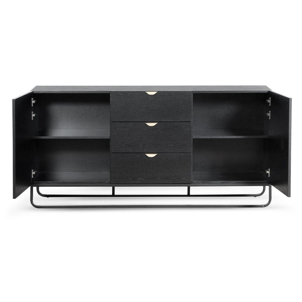 Boyle 1.75m Wooden Sideboard - Black - Image 3