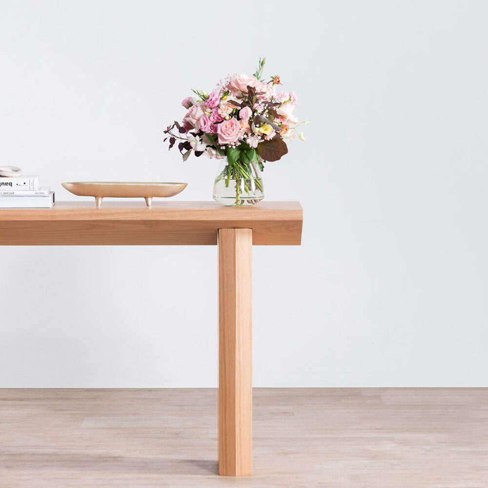 Carly 1.4m Oak Console Table - Natural - Image 4