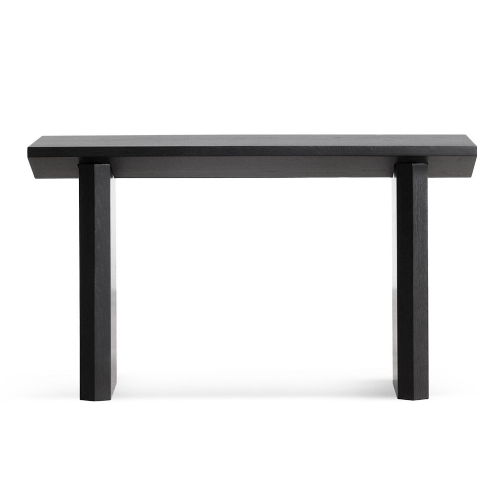 Carly 1.4m Oak Console Table - Black - Image 5