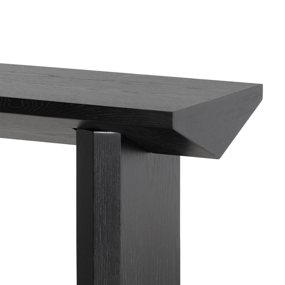 Carly 1.4m Oak Console Table - Black - Image 10