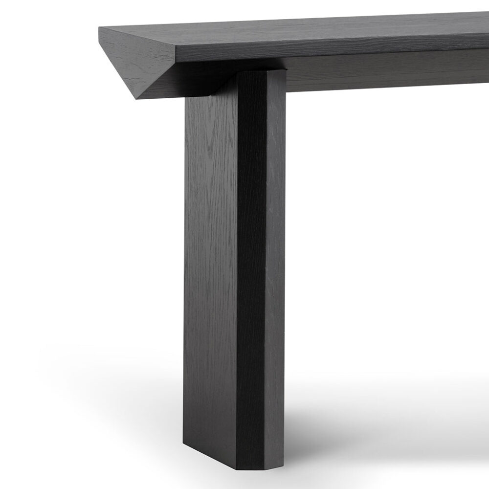 Carly 1.4m Oak Console Table - Black - Image 7