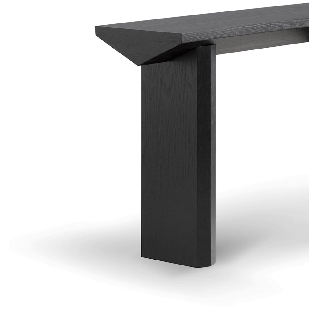 Carly 1.4m Oak Console Table - Black - Image 8