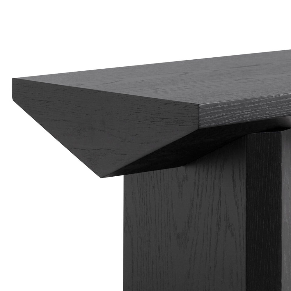 Carly 1.4m Oak Console Table - Black - Image 9