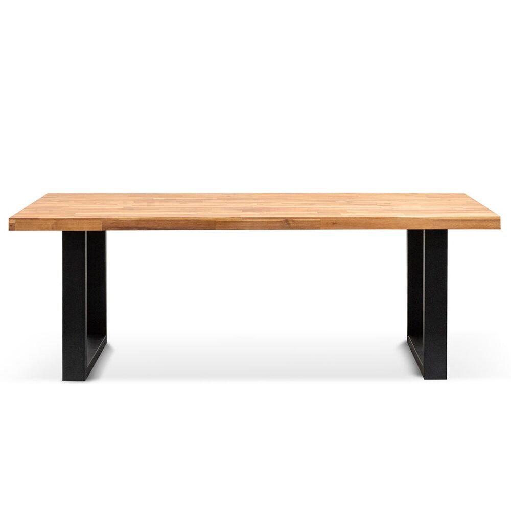 Lennon 2.1m Outdoor Dining Table - Natural with Black Leg - Image 2