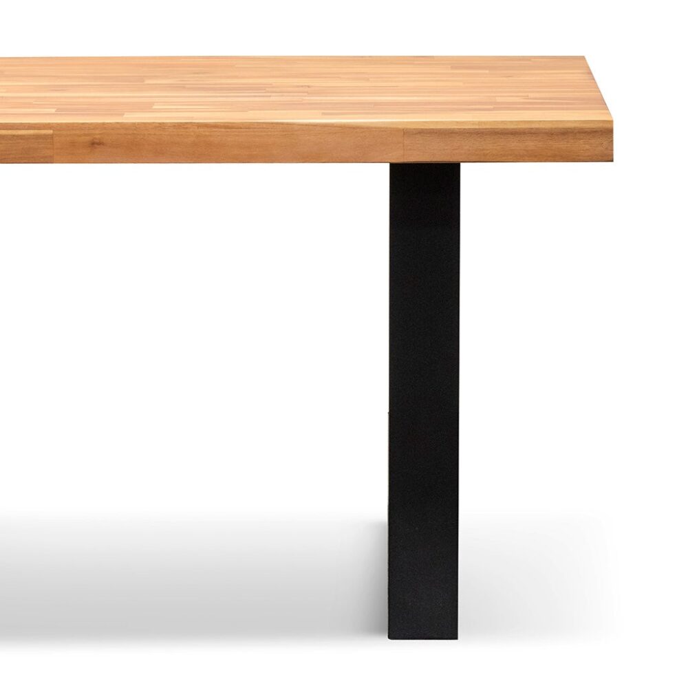 Lennon 2.1m Outdoor Dining Table - Natural with Black Leg - Image 11