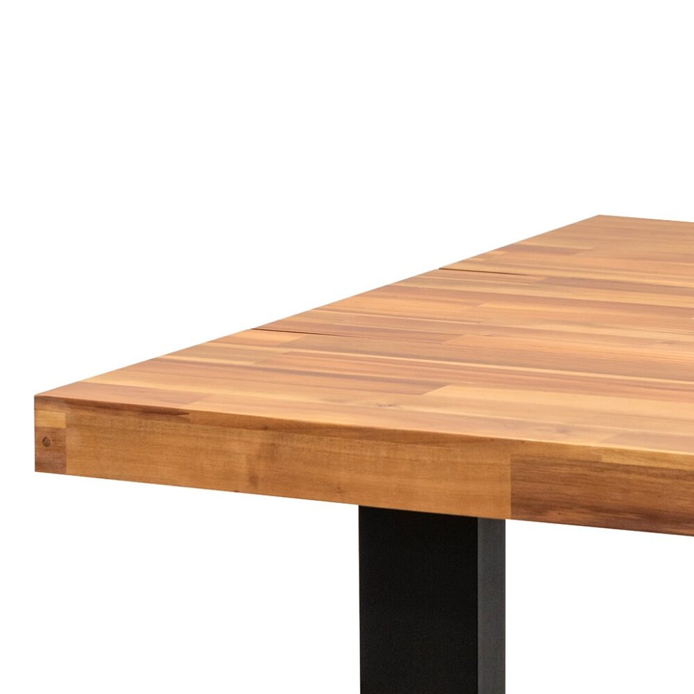 Lennon 2.1m Outdoor Dining Table - Natural with Black Leg - Image 5
