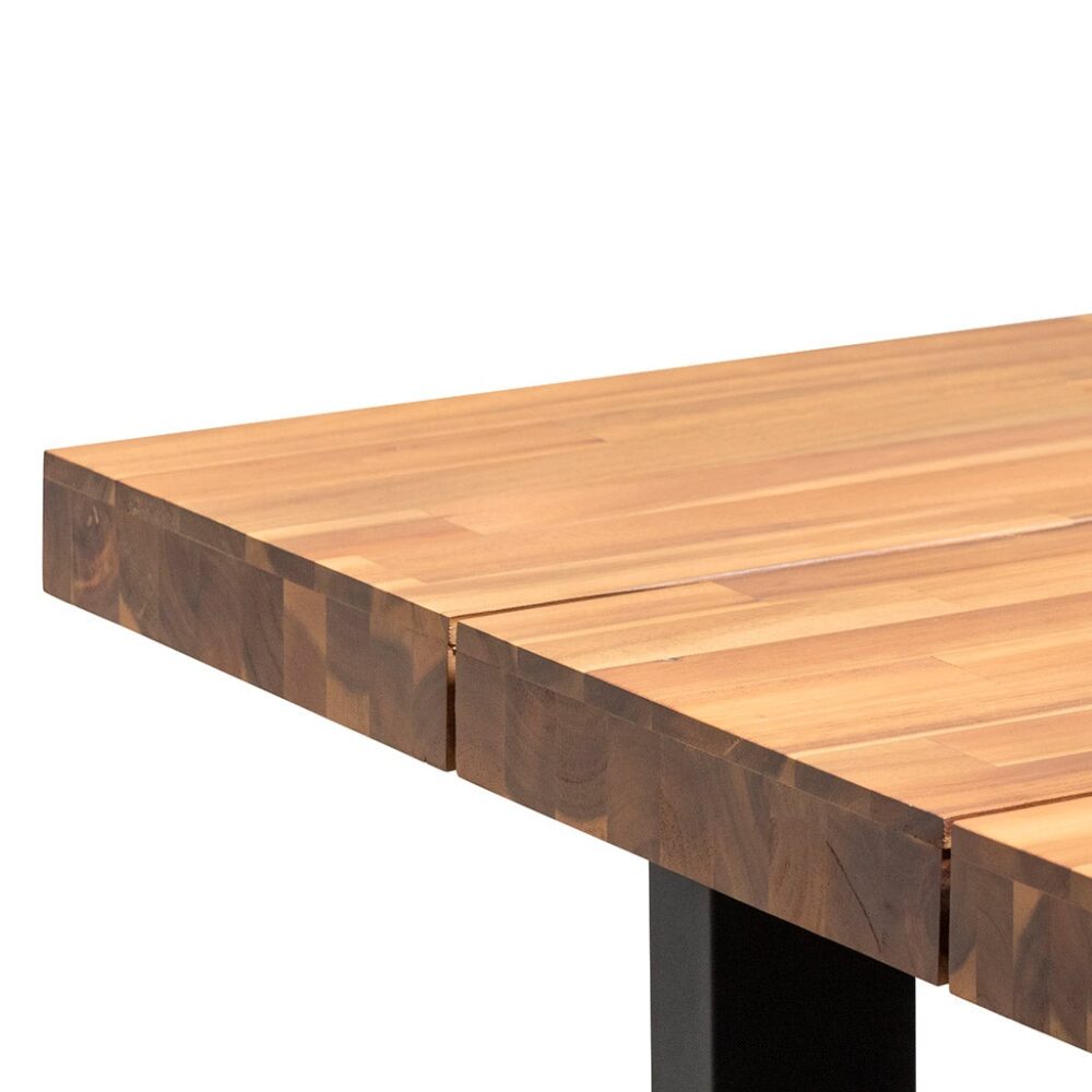 Lennon 2.1m Outdoor Dining Table - Natural with Black Leg - Image 6