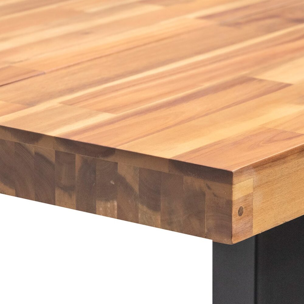 Lennon 2.1m Outdoor Dining Table - Natural with Black Leg - Image 10