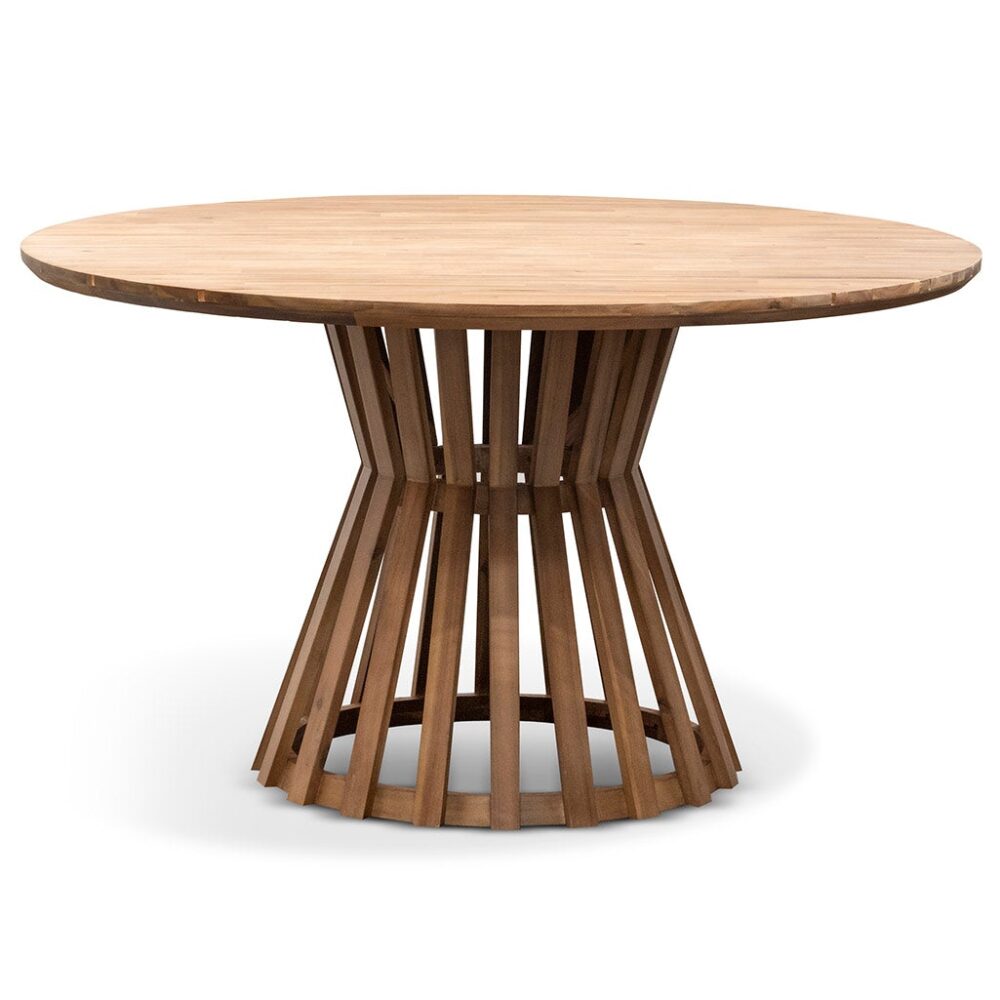Renzo 1.35m Round Outdoor Dining Table - Natural Light