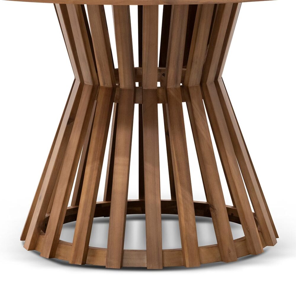 Renzo 1.35m Round Outdoor Dining Table - Natural Light - Image 8