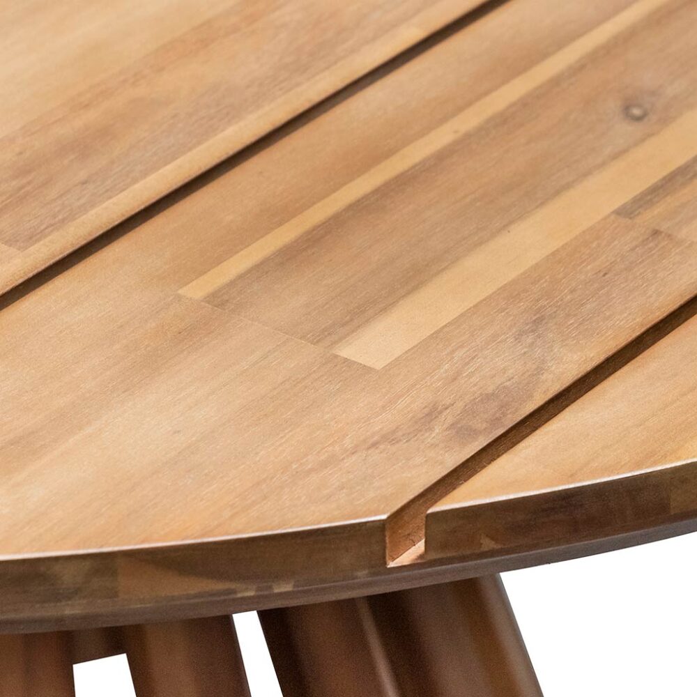 Renzo 1.35m Round Outdoor Dining Table - Natural Light - Image 4