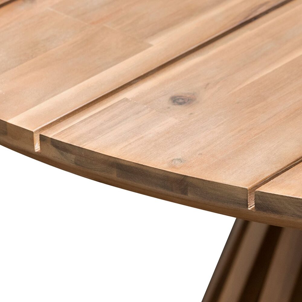 Renzo 1.35m Round Outdoor Dining Table - Natural Light - Image 3