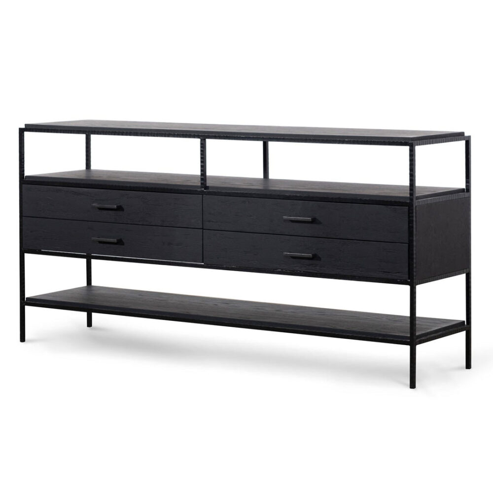 Arron 1.6m Sideboard Unit - Full Black - Image 5