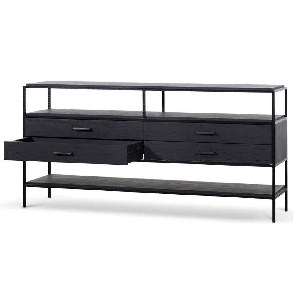 Arron 1.6m Sideboard Unit - Full Black - Image 7