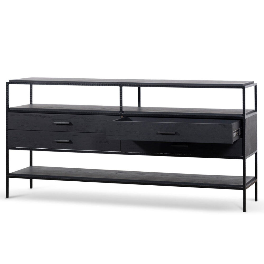 Arron 1.6m Sideboard Unit - Full Black - Image 8